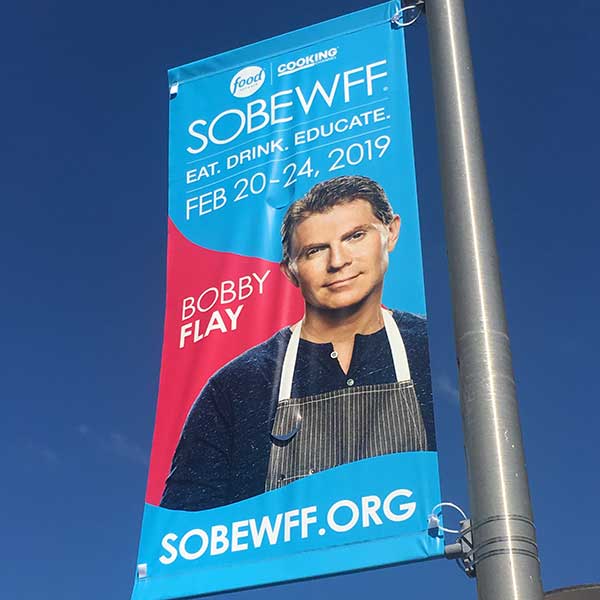 Custom business banner for Bobby Flay show by Eagle Signs