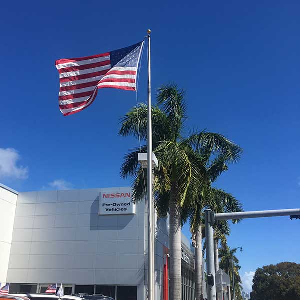 American Flag Pole in front of Nissan dealership by Eagle Signs