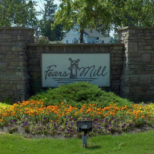 Monument sign in front of Fears Mill by Eagle Signs